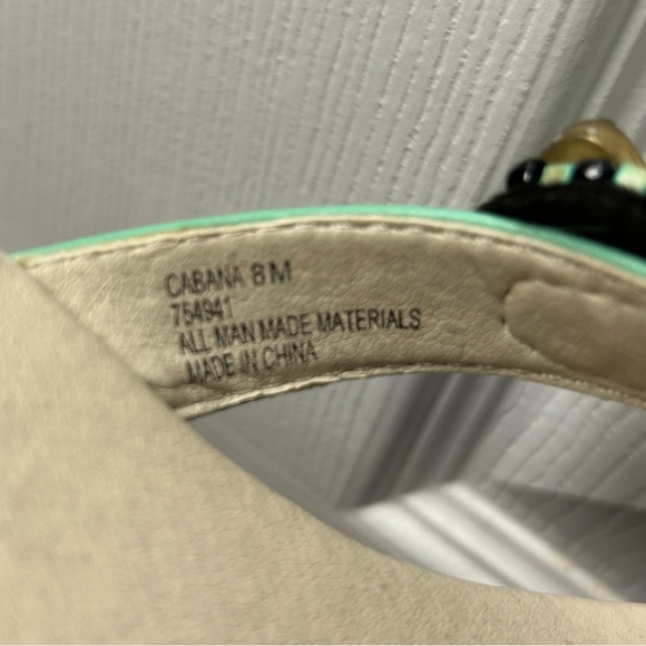 DOLCE by mojo moxy Cabana mint green black jeweled gem wedge size 8 - Picture 7 of 8